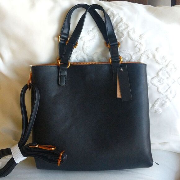 Street Level Small -Reversible Black / Leopard Tote - Picture 14 of 14